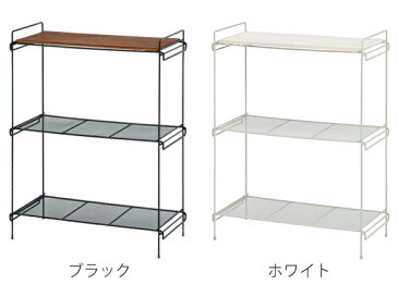 オープンラック 3段 スチールラック 木製天板 DEPOT 幅52cm ( 送料無料 収納ラック 収納 収納棚 飾り棚 ディスプレイラック ラック 多目的ラック 棚 メッシュ棚 アイアン 木製 シンプル スリム スリムラック アイアンフレーム )【39ショップ】