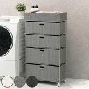ランドリーチェスト 幅60.5cm 4段 引出し キャスター付 完成品 ( ラタン調 ランドリー チェスト ラック 防水 撥水 収納 かご ラタン風 洗濯 ランドリーラック ワゴン 収納ラック 樹脂製 キャスター 編みかご )【39ショップ】
