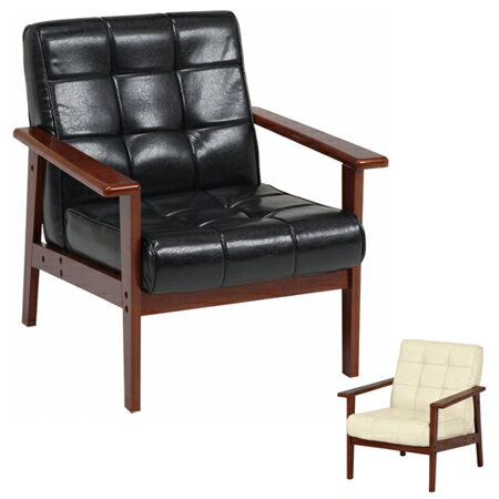 ソファ 1人掛け シャーク ポリウレタン生地 （ レザー調 ビンテージ風 ソファー パーソナルチェア リビングチェア 黒 白 一人掛け ）【39ショップ】