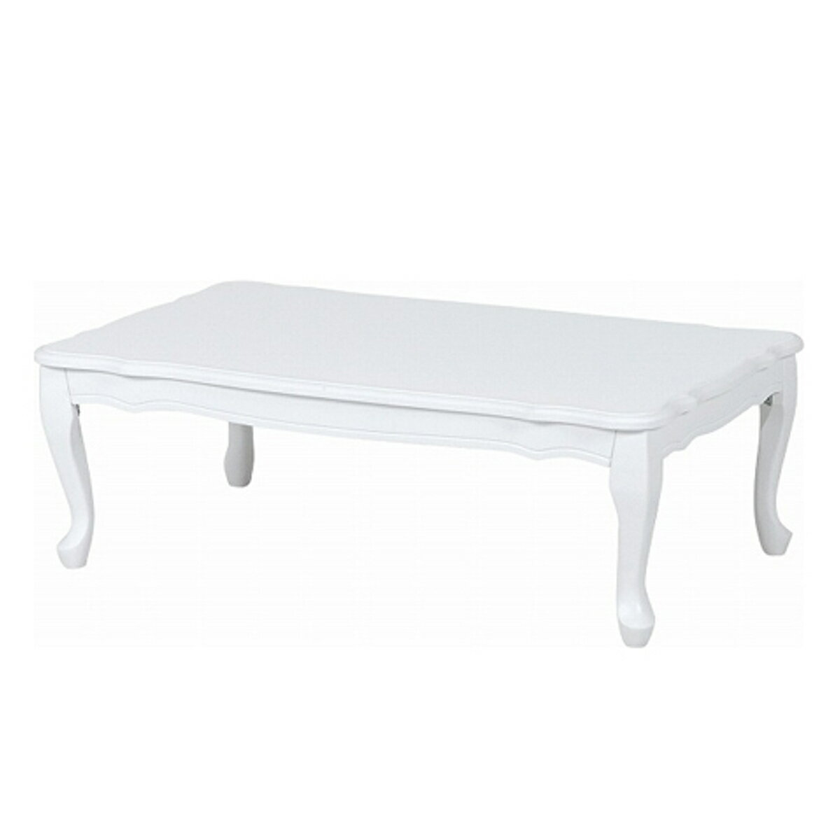 ローテーブル フェミニン 折れ脚タイプ 幅100cm ホワイト （ センターテーブル リビングテーブル 机 デスク 座卓 木製 折りたたみ 猫足 ）【39ショップ】