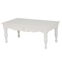 ローテーブル 座卓 姫系 ロマンチック HAMPTON 幅90cm ( 白家具 ろくろ脚 クラシック アンティーク 天然木 机 センターテーブル リビングテーブル マホガニー )【39ショップ】