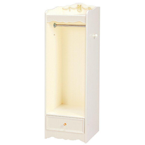 ハンガーラック 引出し付 姫系 ロマンチック 幅45cm ( 洋服掛け 収納 女の子 子供部屋 洋服ハンガー 制服 キッズ 引き出し コートハンガー かわいい ...