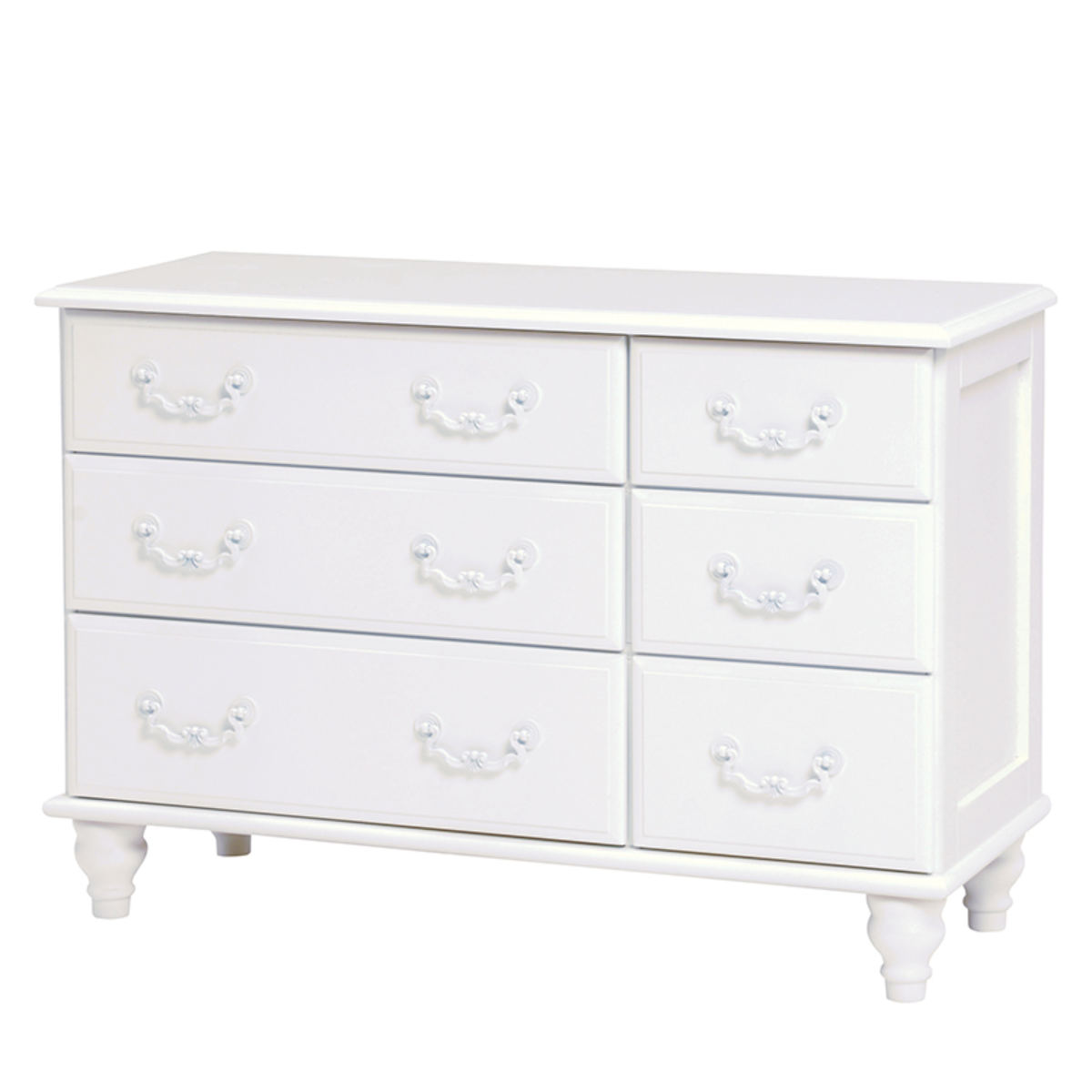 ローチェスト 3段2列 姫系 ロマンチック ろくろ脚 幅88cm （ タンス 収納 収納ケース 完成品 たんす 衣装ケース 洋服タンス 収納家具 引き出し 脚付き 木製 ）【39ショップ】