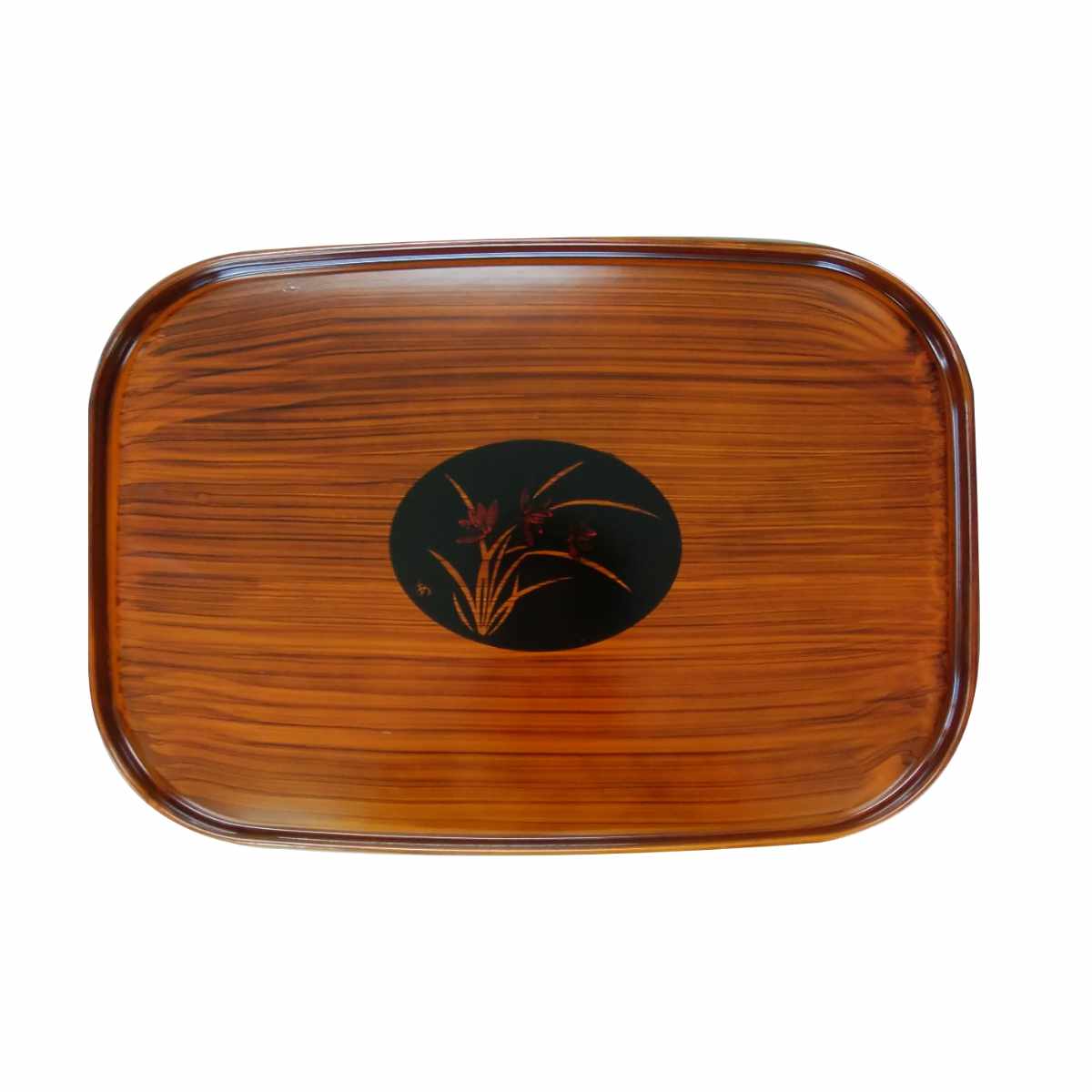 お盆 長盆 ゼブラ杢 （ 日本製 盆 トレー トレイ キッチン用品 おもてなし お茶 接客 来客用 軽い 割れにくい 和風 プラスチック製 ）【39ショップ】
