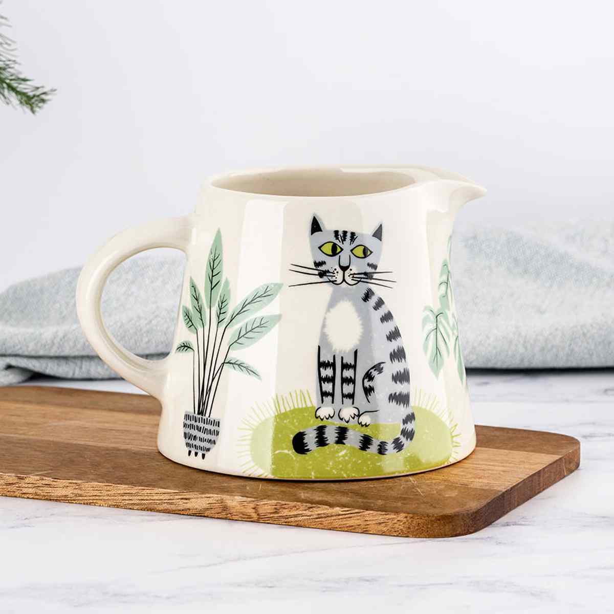 ミルクジャグ Hannah Turner Cat Milk Jug （ ハンナターナー 400ml ミルクピッチャー ミルクポット 食洗機対応 電子レンジ対応 陶器 ミルク入れ 猫 ねこ フォームミルク クリーマー おしゃれ 動物 グッズ アニマル キャット ネコ ）【39ショップ】