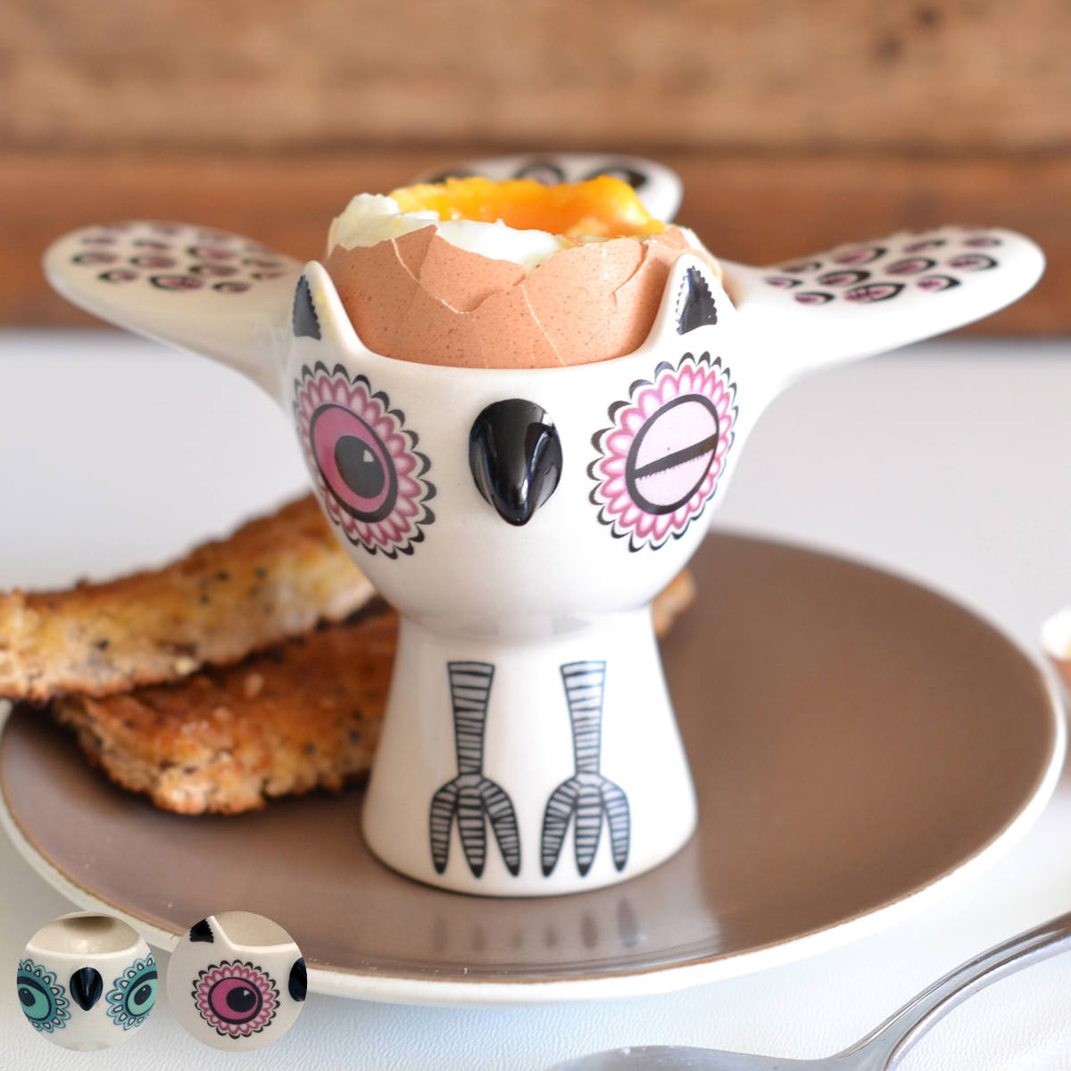 エッグカップ Hannah Turner Egg cups Owl フクロウ （ ハンナターナー エッグスタンド 陶器 卵立て 食器 朝食 ゆで卵 小物入れ 小物収納 鳥 ふくろう エッグポット たまご立て タマゴ立て ゆでたまご 鍵置き アニマル グッズ 雑貨 ）【39ショップ】
