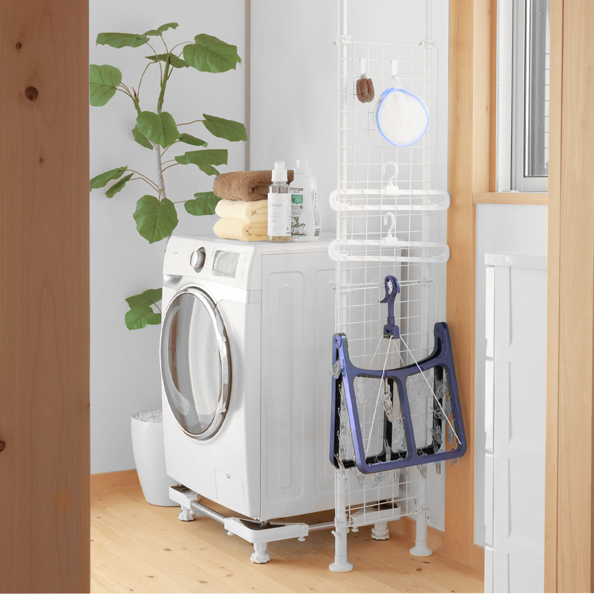 突っ張り パーテーション 突ぱりネット間仕切り 幅35cm ( 送料無料 突っ張りラック ワイヤーネット メッシュ つっぱり ハンガー つっぱりラック 突ぱり ...