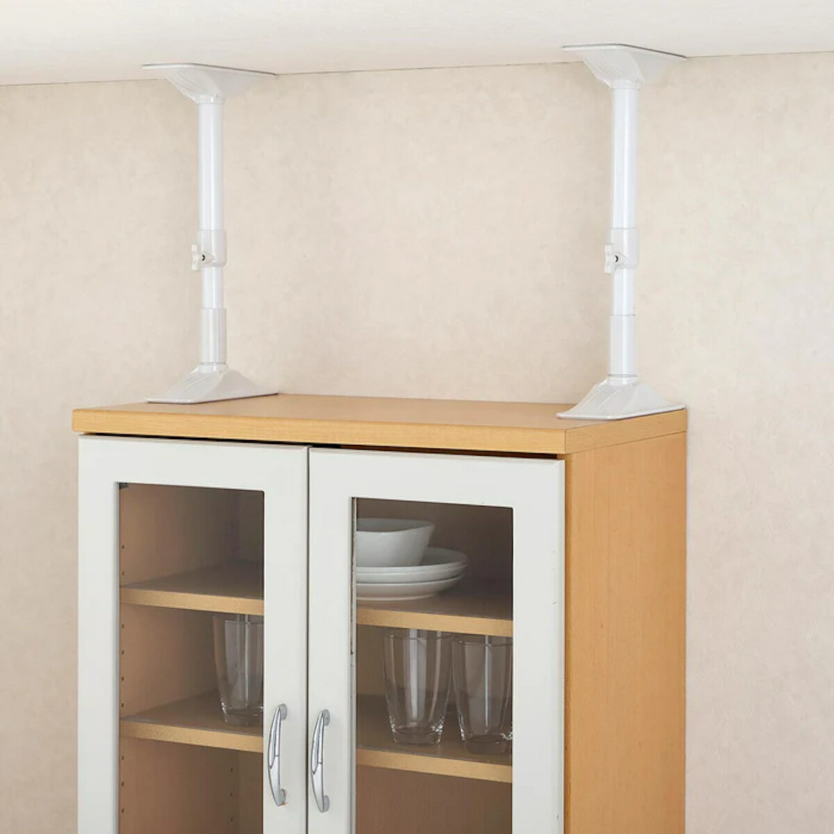 家具転倒防止 つっぱり棒 耐震ポール ミニサイズ 27cm〜35cm 伸縮 ( 突っ張り棒 つっぱり 地震ポール 震災 地震対策 防災 賃貸 工具不要 強力 簡...