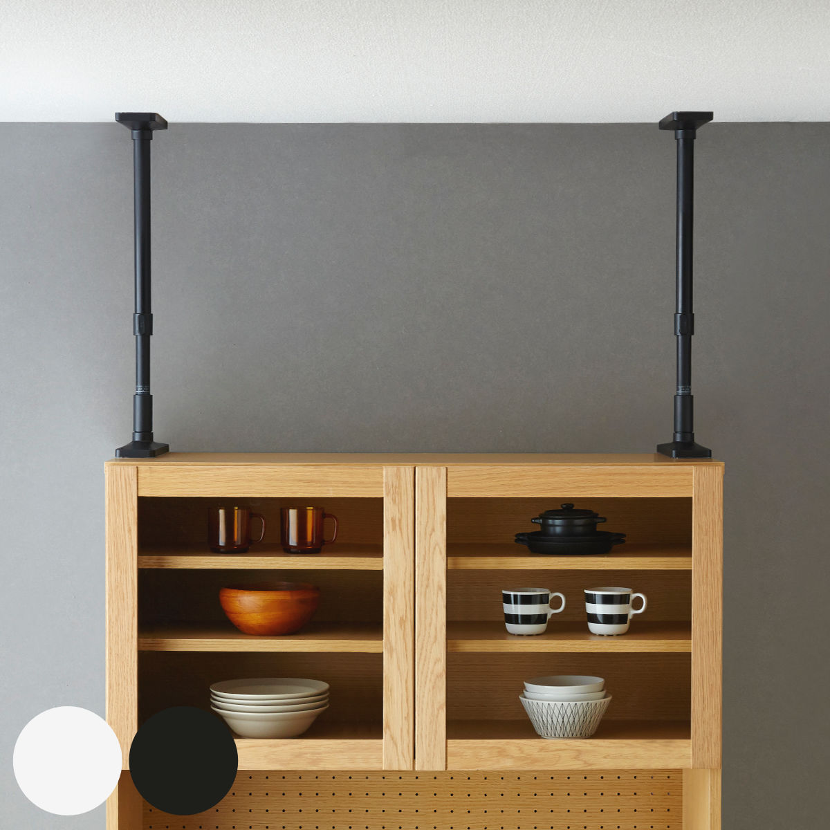 家具転倒防止 突っ張り棒 L 50cm〜75cm 2本組 家具転倒防止ポール ( つっぱり棒 地震ポール 地震対策 防災 強力 簡単 設置 取り付け 伸縮式 食...