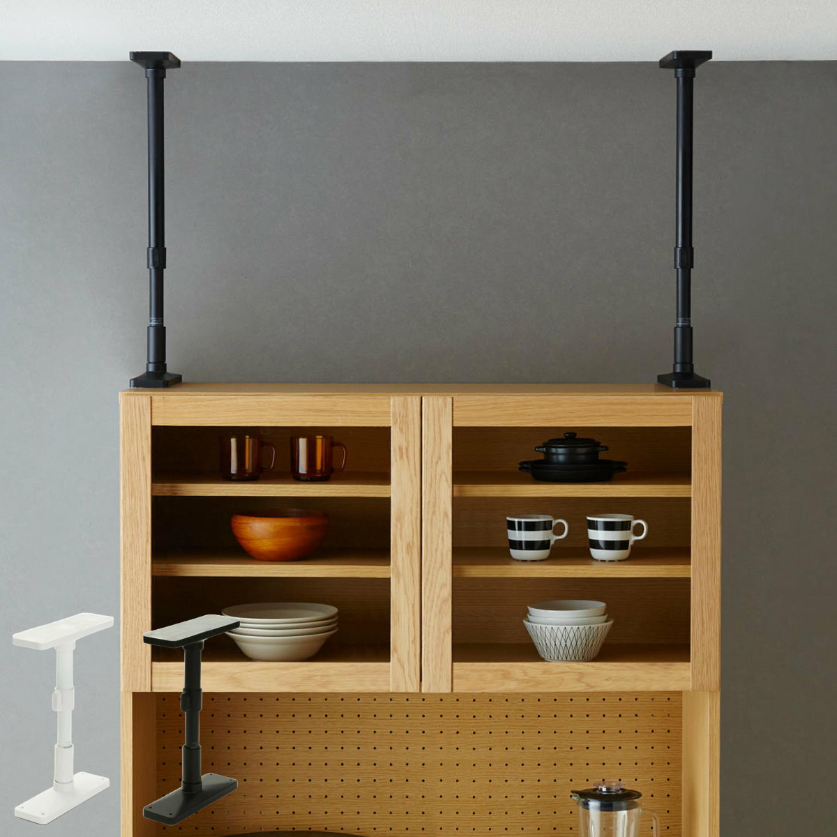 家具転倒防止 突っ張り棒 ミニ S L LL 高さ27〜100cm 2本組 家具転倒防止ポール ( つっぱり棒 地震ポール 地震対策 防災 家具 転倒防止 地震...