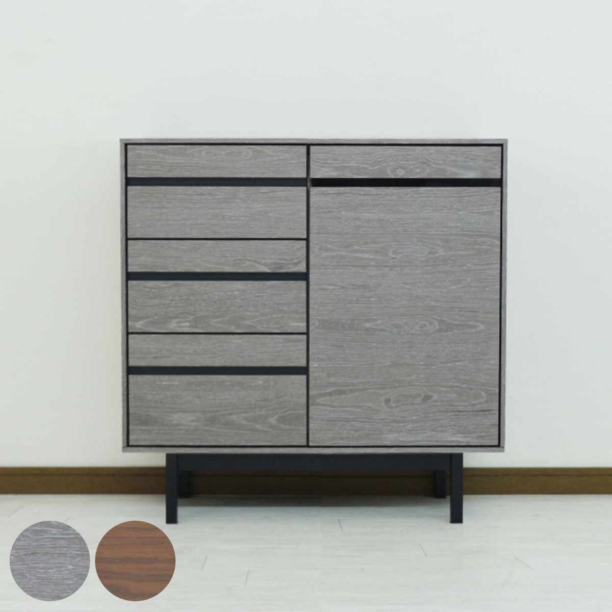 サイドボード 幅80cm 背面化粧 天然木 完成品 （ 棚 ラック 引き出し A4対応 収納 可動棚 テレビ台 リ..