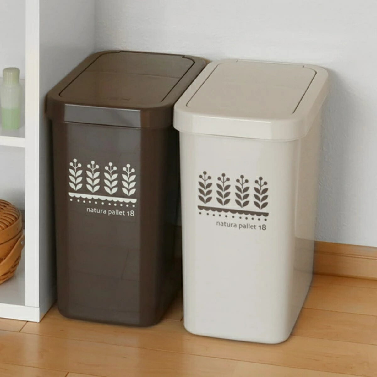 ゴミ箱 同色3個セット 18L スライドペール ふた付き （ ごみ箱 18リットル スライド 蓋つき スリム ダストボックス キッチン プラスチック 18l ペール 角型 縦型 分別ゴミ箱 スライド式 フタ付き おしゃれ ナチュラル ）【39ショップ】