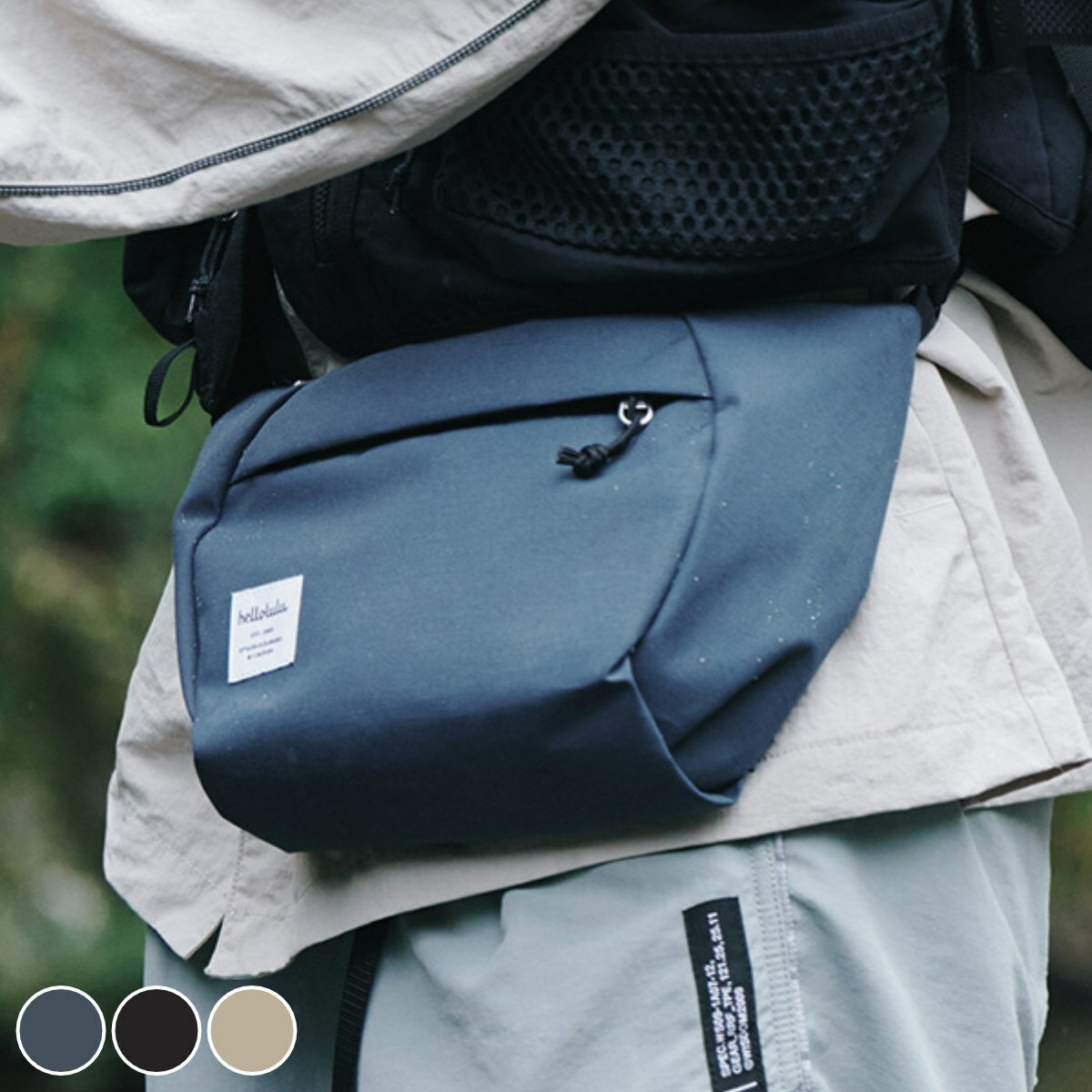 ショルダーバッグ hellolulu コラ CORA 1.5L （ ハロルル バッグ ボディバッグ ミニショルダー 鞄 サコッシュ ボディーバッグ 斜め掛け ポシェット 肩掛け ウエストポーチ 撥水加工 フェス アウトドア ポケット おしゃれ ）