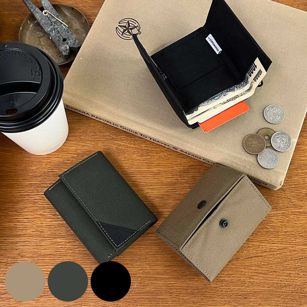 財布 小銭入れ コンパクト ナイロン マイクロ財布 薄型 （ ミニ財布 コインケース 二つ折り お札入れ ウォレット 定期入れ パスケース 小さめ 薄い 折りたたみ 二つ折財布 ミニウォレット お財布 カード 定期券 アウトドア ）【39ショップ】