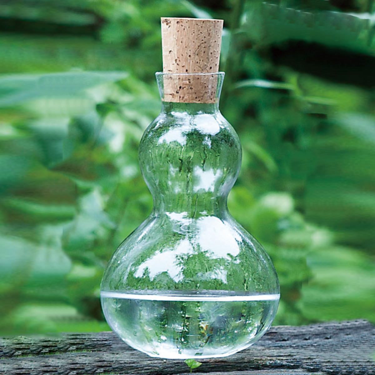 廣田硝子 ピッチャー 580ml 潤 ひさご コルク栓 （ ガラス 日本製 花瓶 フラワーベース ポット ボトル ..