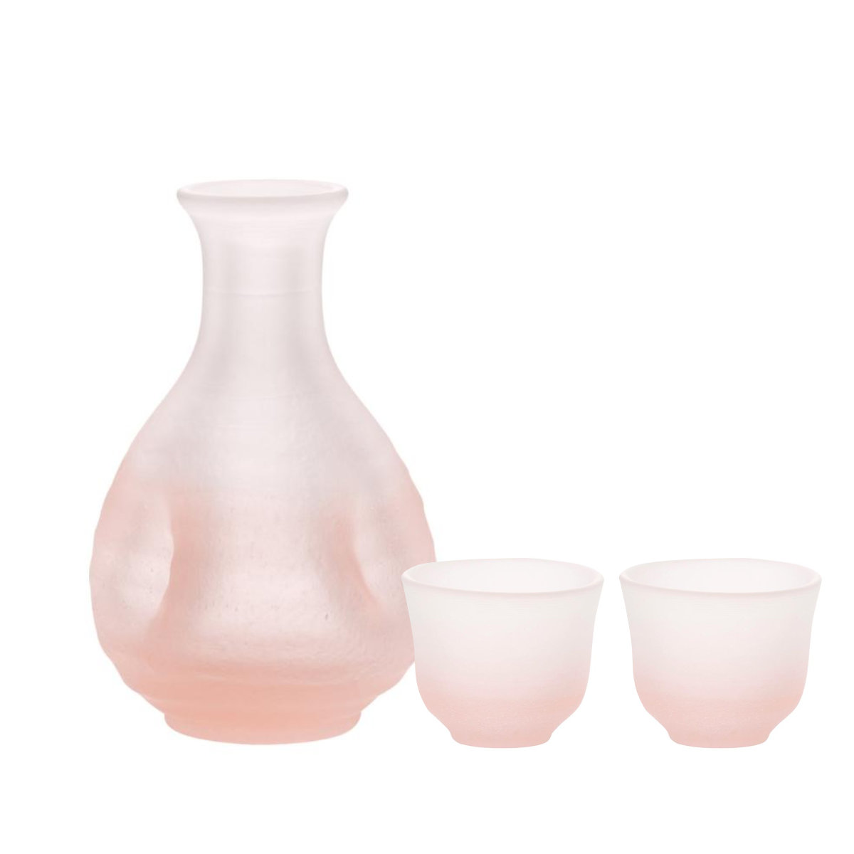 廣田硝子吹雪酒器ピンク