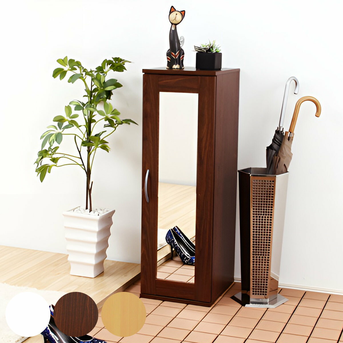 シューズラック 省 スペース 高さ90cm ミラー付き （ 下駄箱 靴棚 5段 可動棚 スリム 幅29cm 靴 収納 ..