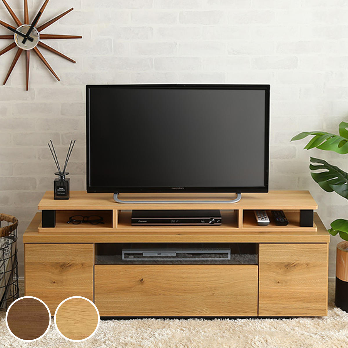 モニター台 幅110.3cm ヴィンテージ調 テレビ下収納 （ モニタースタンド 台 テレビ下 収納