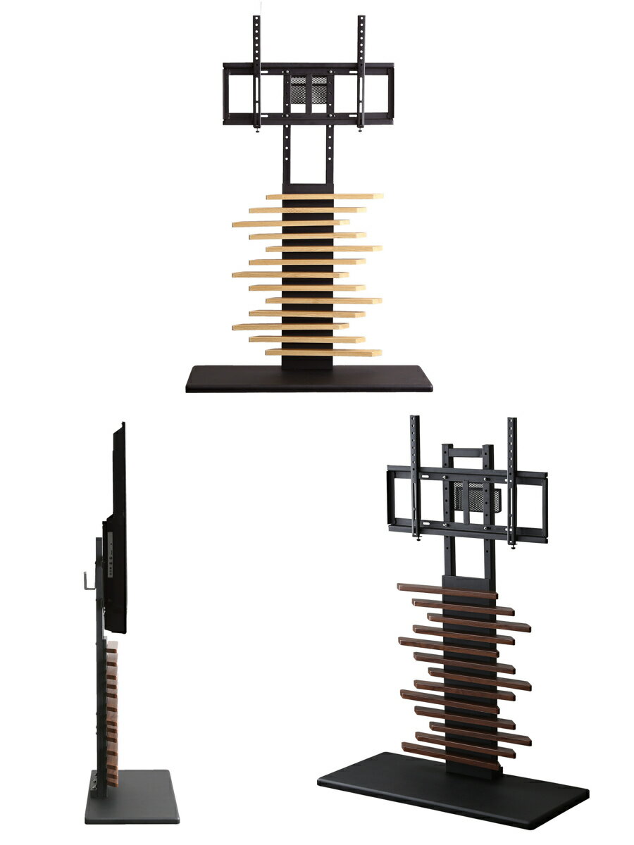 デザインTVスタンド サウンドバー棚板セット 32～100型対応 高さ5段階調節 飾り板 DHWAT ( テレビ台 テレビスタンド 100インチ対応 サウンドバー 高さ調節 テレビボード 大型テレビ 壁面 シャビーオーク ウォールナット )【39ショップ】 [2]