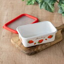 保存容器 450ml ストロベリーシリーズ 浅型角容器 S Honey Ware ( 富士ホーロー 密閉 琺瑯 ホーロー オーブン対応 ガス対応 琺瑯容器 浅型 角型 ほうろう ストッカー 食品保存 蓋付き おしゃれ かわいい )【39ショップ】