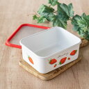 保存容器 1.95L ストロベリーシリーズ 深型角容器 L Honey Ware ( 富士ホーロー 密閉 琺瑯 ホーロー オーブン対応 ガス対応 琺瑯容器 深型 角型 ほうろう ストッカー 食品保存 蓋付き おしゃれ かわいい 1950ml )【39ショップ】