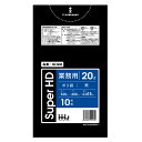 ゴミ袋 20L 60×52cm 厚さ0.015mm 10枚入 黒 10袋セット GH22 （ ポリ袋 ごみ袋 20リットル 100枚 ゴミ 袋 黒色 縦60cm 横52cm カサカサ ポリエチレン キッチン リビング 消耗品 常備品 色付き ） 【39ショップ】