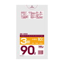 ゴミ袋 90L 100×90cm 厚さ0.018mm 10枚入 半透明 GS93 ( ポリ袋 ごみ袋 90リットル 10枚 ゴミ 袋 縦100cm 横90cm ...