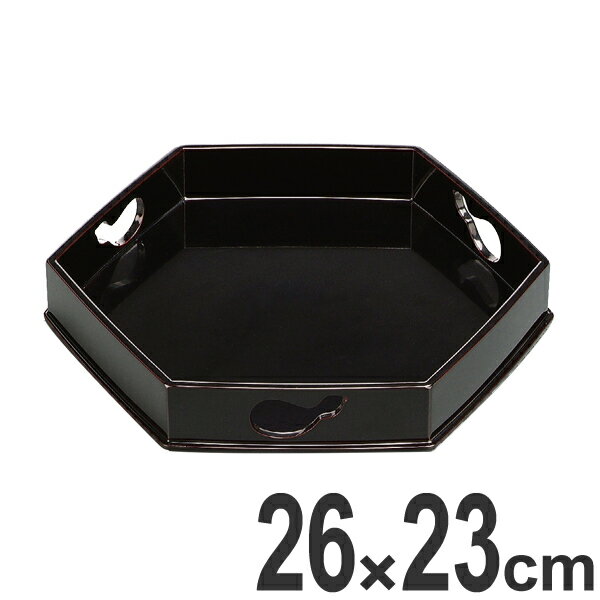 盛器 木製 8.5寸 六角胴張流 ひさご透 溜漆 漆塗 盛皿 越前漆器 盛込台 盛皿 盛り皿 皿 食器 業務用 （..