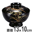 吸い物椀 お椀 木製 黒漆塗 草花 吸い物 椀 漆塗 研出し 磨蒔絵 本漆塗 食器 ( 送料無料 4.2寸 吸物椀 汁椀 蓋向 味噌汁 磨き蒔絵 椀 蓋付き 漆...