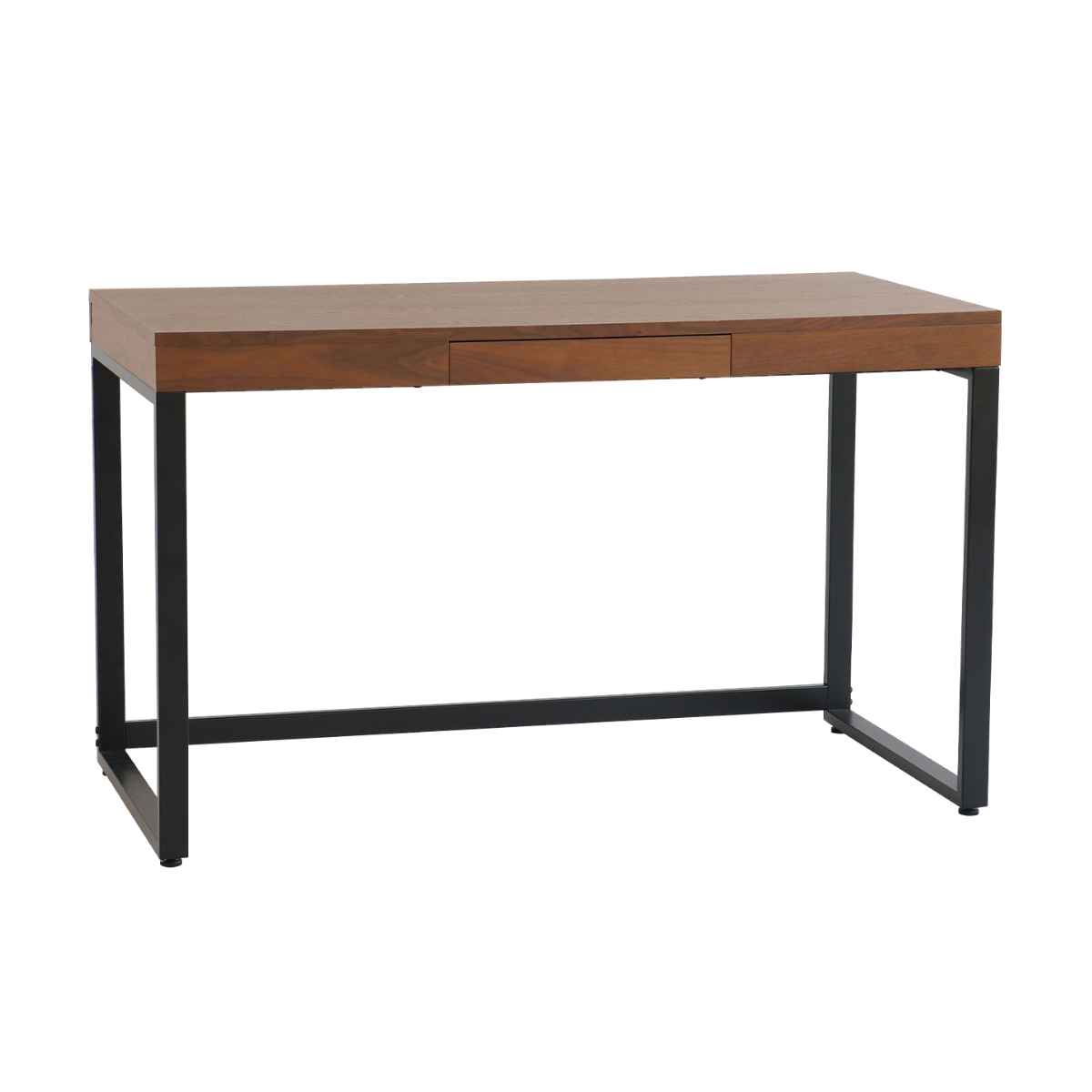 デスク ウォールナット 幅110cm 引き出し ( 送料無料 リビングデスク パソコンデスク 机 学習机 天然木 スチール 異素材 おしゃれ ) 【39ショップ】 [2]