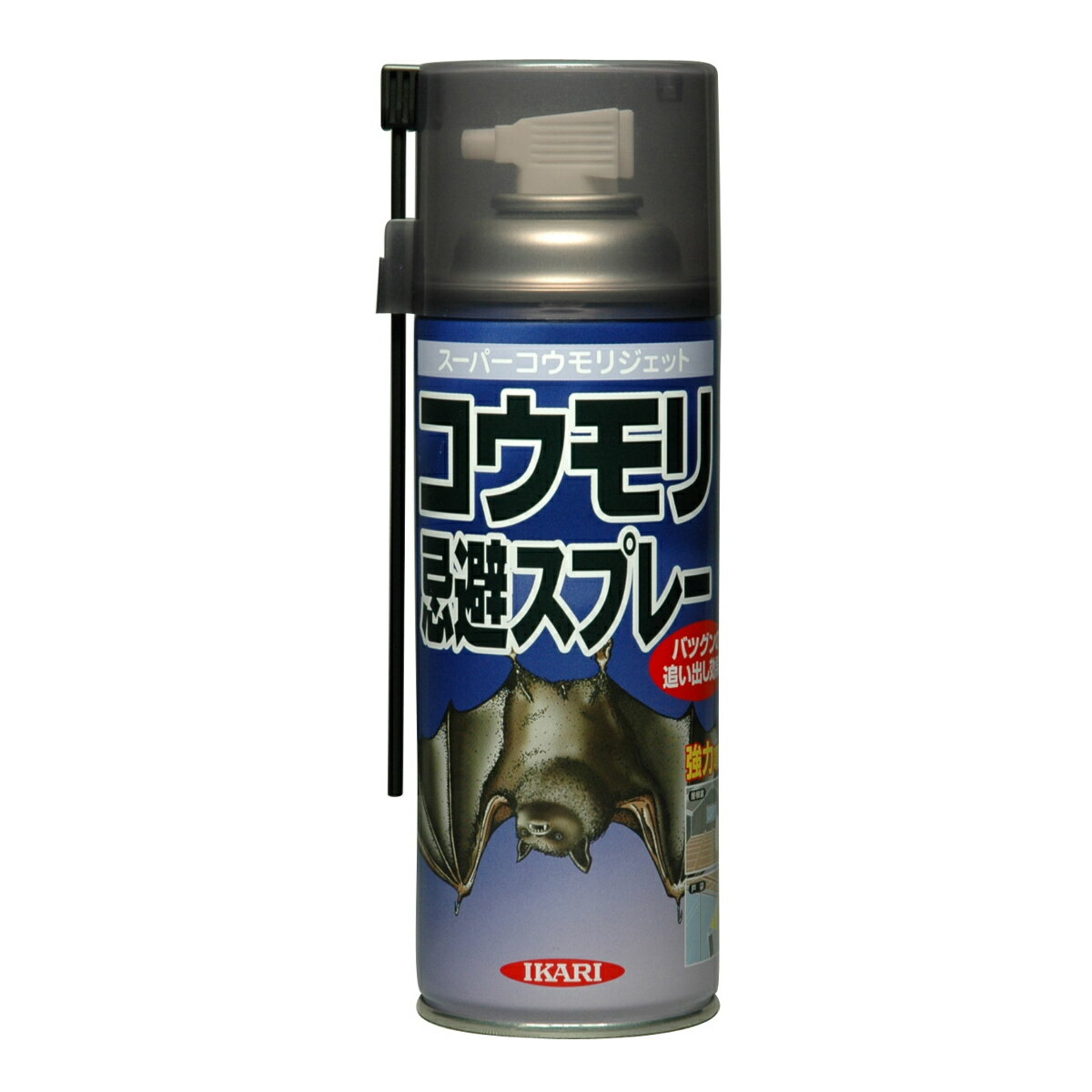 忌避剤 スーパーコウモリジェット 420ml コウモリ （ 忌避スプレー 害獣除け ジェット 害獣よけ 害獣 対策 こうもり コウモリ対策 ベランダ 玄関 窓 屋根裏 侵入 防止 軒下 追い出し 追い出す 寄せ付けない 忌避 グッズ スプレー ）【39ショップ】