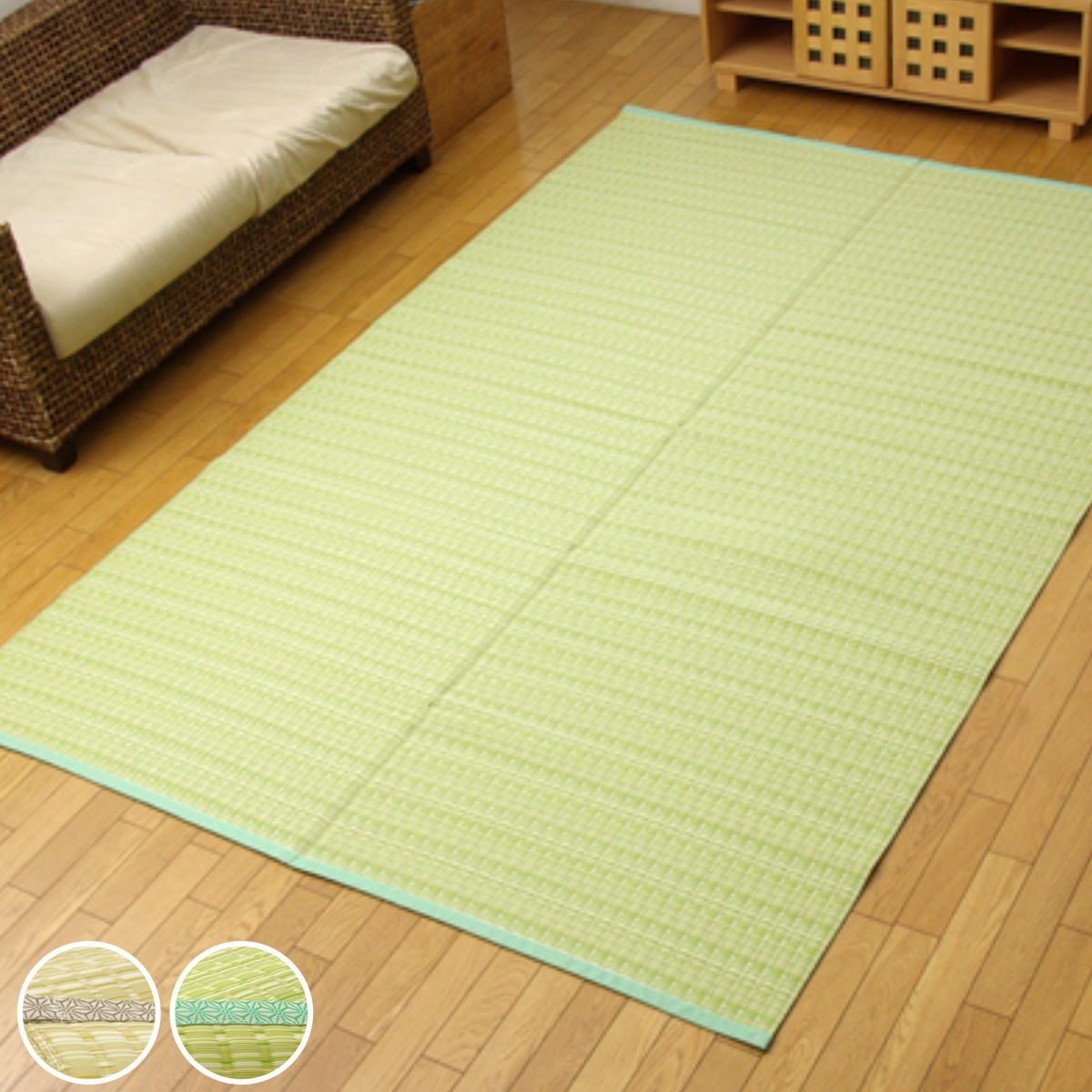 Character Pattern - カーペット い草風 洗える PPカーペット バルカン 本間10畳 約477×382cm （ 敷物 ラグ マット ラグマット レジャーシート ござ 上敷き い草調 関西間 京間 10畳 長方形 畳める コンパクト ペット 防ダニ 丸洗い 屋内 屋外 ） 【39ショップ】