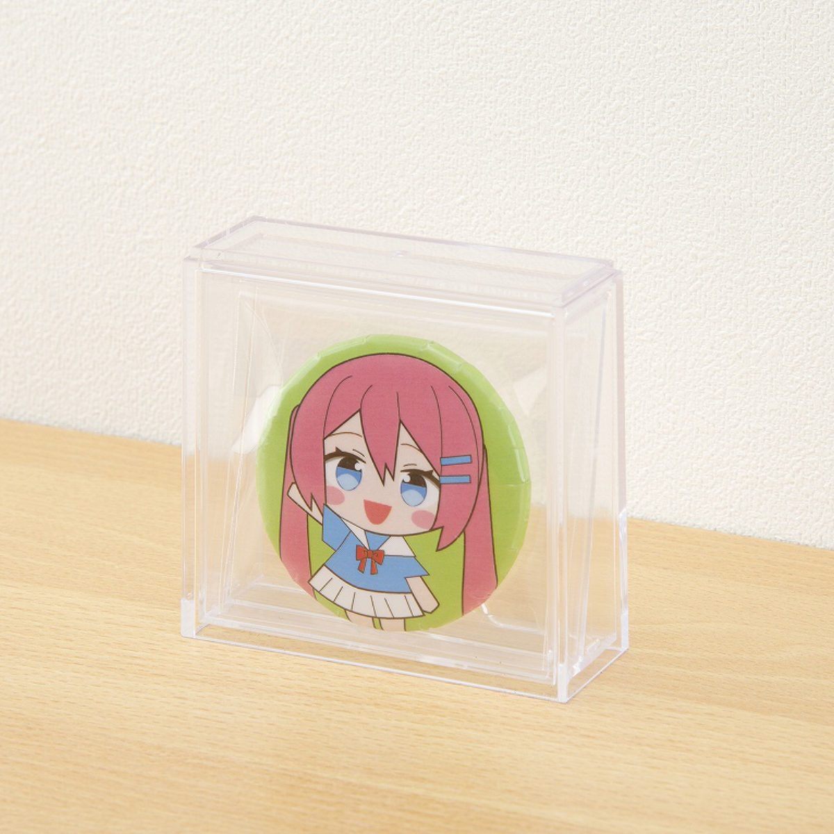 缶バッジディスプレイケース 幅8.1×奥行3.1×高さ7.8cm クリア ( 缶バッチ 缶バッジ 推し 収納ケース 透明 積み重ね バッジ バッチ ディスプレイ...