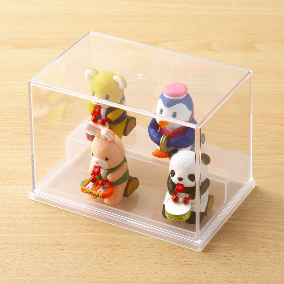 ミニフィギュア ディスプレイケース 収納ケース 11.9×7.8×8.3cm （ 収納 ケース ディスプレイ 飾る コレクション ボックス コレクションケース 見せる収納 ディスプレー 入れ物 入れ 収集 ガチャガチャ ひな壇 ）【39ショップ】