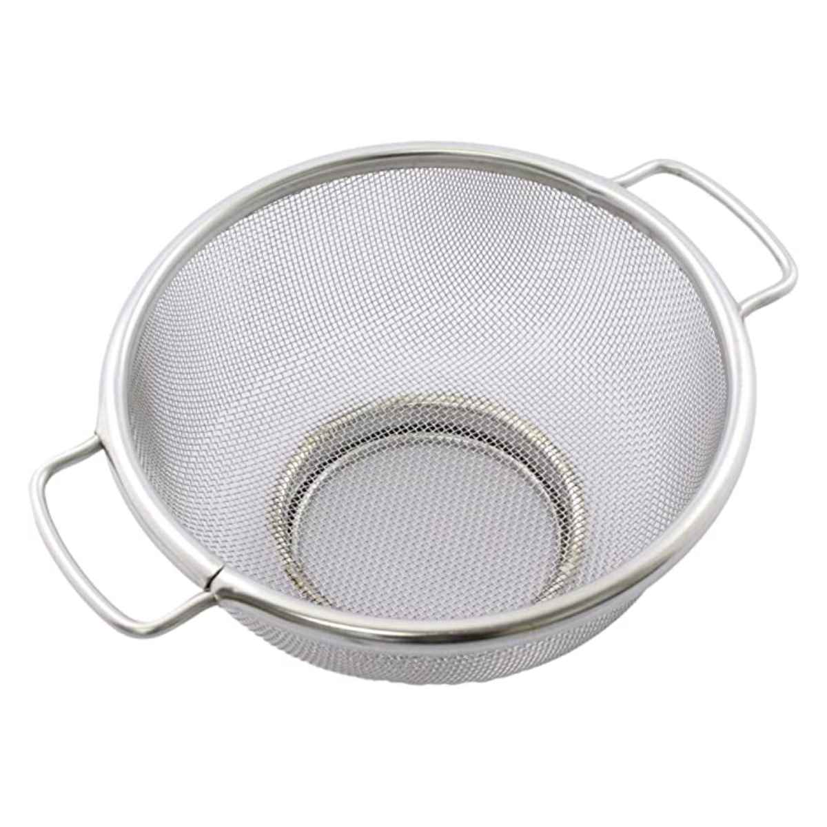 ザル 両手リビングザル 25cm （ ざる 水切りざる 水切りザル ステンレスザル 両手ざる 脚付き 持ち手付..
