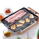 ヘルシー焼肉グリル 角形 ガス火専用 コンパクト ( 直火専用 グリルパン グリルトレイ 焼肉プレート 卓上 波型 角型 取っ手付き アルミ製 ふっ素加工 キャ...