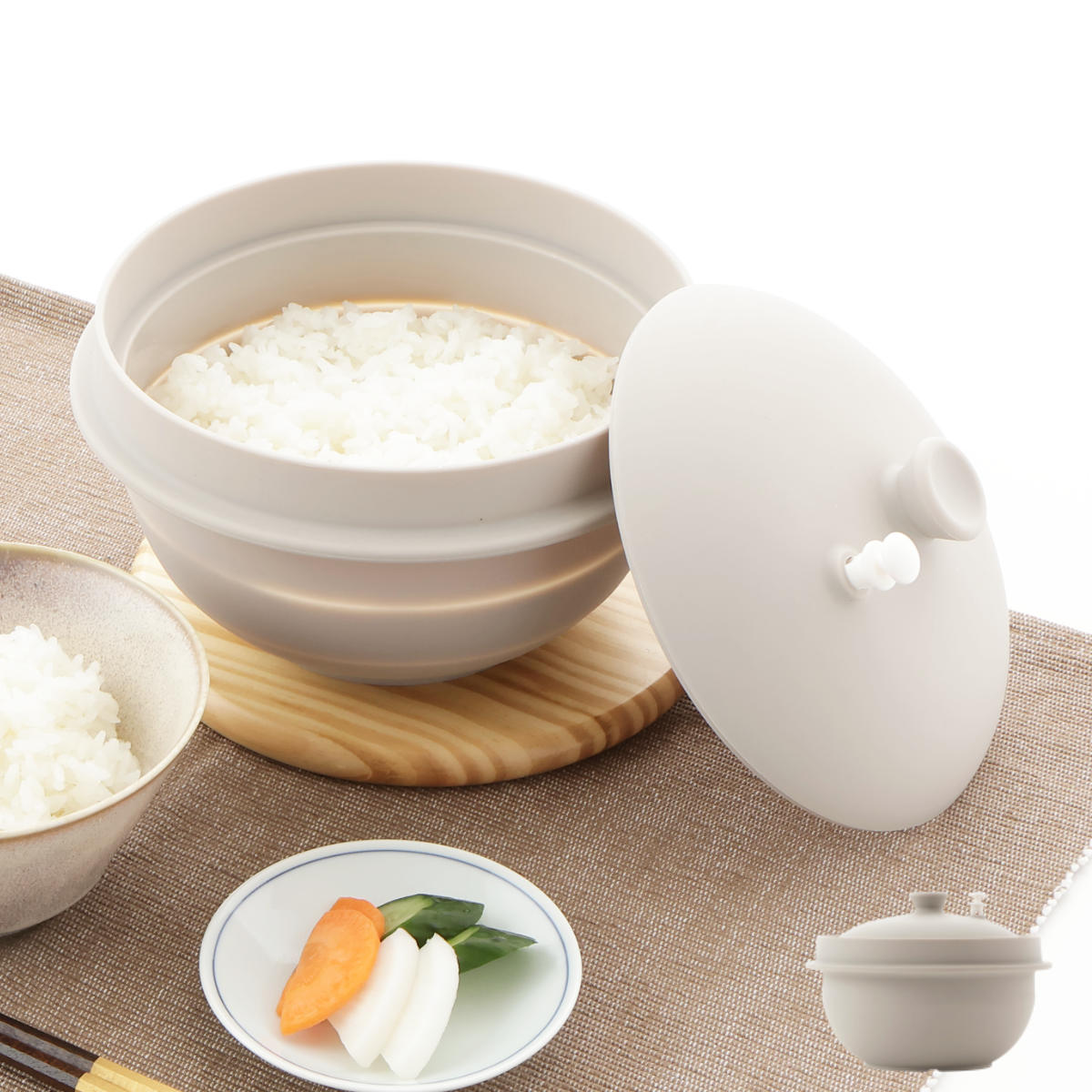 電子レンジ調理鍋 18cm 耐熱ガラス製 デリッシュライフ 耐熱ガラスマルチポット （ 電子レンジ調理器 レンジ調理器 鍋 なべ ガラス製 食洗機対応 18センチ 炊飯 1合 2合 2.1L 2L レンジ調理 炊飯器 一合 二合 二合炊き ）【3980円以上送料無料】