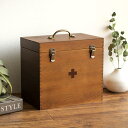 救急箱 木製 日本製 大容量 薬箱 薬 収納 ( 薬ケース 救急ボックス 薬入れ 医療ボックス 天然木 トレイ付き 収納ケース 医薬品 くすり 救急 衛生用品 ...