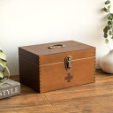 救急箱 木製 日本製 薬箱 薬 収納 ( 薬ケース 救急ボックス 薬入れ 医療ボックス 天然木 トレイ付き 収納ケース 医薬品 くすり 救急 衛生用品 応急手当...