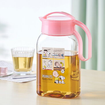 ピッチャー 1.8L スヌーピー PEANUTS 冷水筒 横置き 耐熱 ワンプッシュ キャラクター 水差し ( ジャグ ポット 冷水ポット 麦茶ポット スクリュー式 ジャグ 麦茶入れ SNOOPY プラスチック )【5000円以上送料無料】