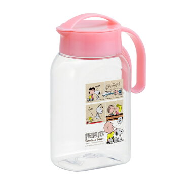 ピッチャー 1.8L スヌーピー PEANUTS 冷水筒 横置き 耐熱 ワンプッシュ キャラクター 水差し ( ジャグ ポット 冷水ポット 麦茶ポット スクリュー式 ジャグ 麦茶入れ SNOOPY プラスチック )【5000円以上送料無料】