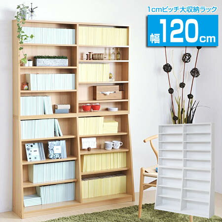 ■在庫限り・入荷なし■本棚 薄型 1cmピッチ文庫本ラック 幅120cm （ 書棚 スリム 壁面収納 CD DVD コミック つっぱり 突っ張り 送料無料 突ぱり 可動棚 木製 リビング収納 ) 【39ショップ】