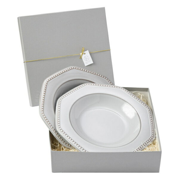 ギフトセット 食器 パスタボウル ペアギフト Roots Colline 磁器 美濃焼 日本製 （ 送料無料 食洗機対応 電子レンジ対応 食器セット ペア リム皿 グレー 耐熱 オーブン対応 お皿 セット おしゃれ かわいい プレゼント ギフト ） 【39ショップ】