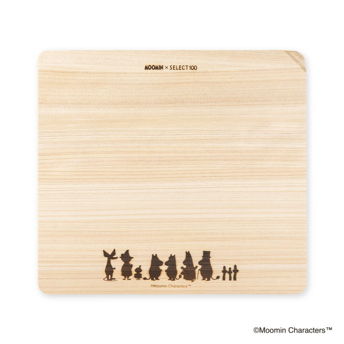 まな板 23×21cm SELECT100×ムーミン ひのき製 日本製 （ セレクト100 まないた 俎板 マナイタ 天然木 檜 ひのき ヒノキ コンパクト 薄型 軽量 木製まな板 キッチンツール 調理器具 ）【39ショップ】