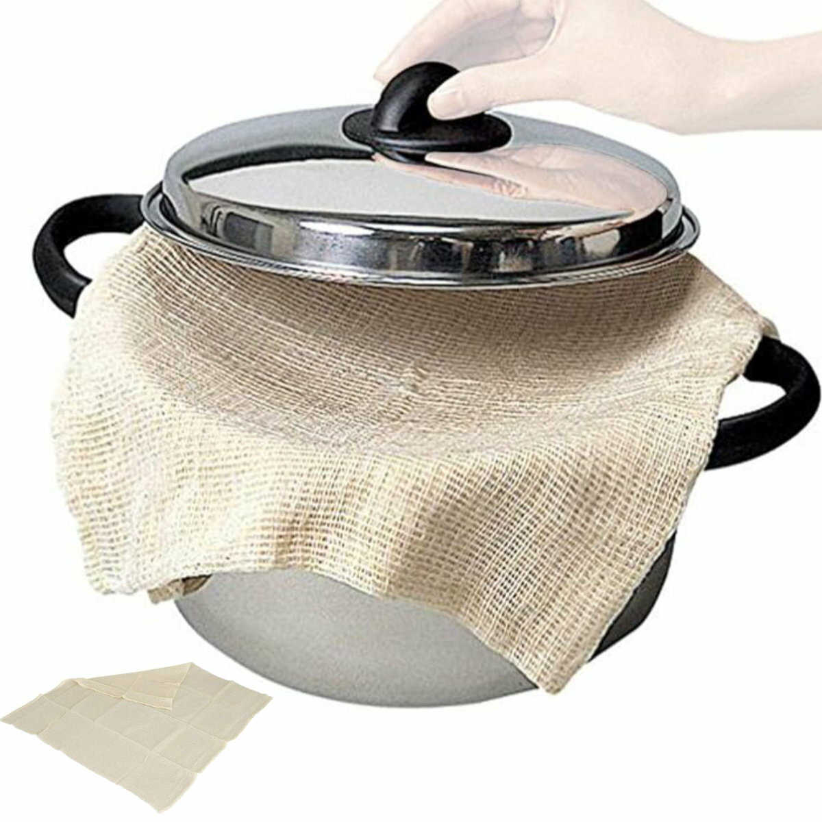 蒸し布 1～2升用 むし上手 66×66cm （ 蒸し料理 ぬか漬け 炊飯ジャー 炊飯ネット 布 ふかし布 せいろ シート ネット キッチン 台所 こし布 絞り布 ）【39ショップ】