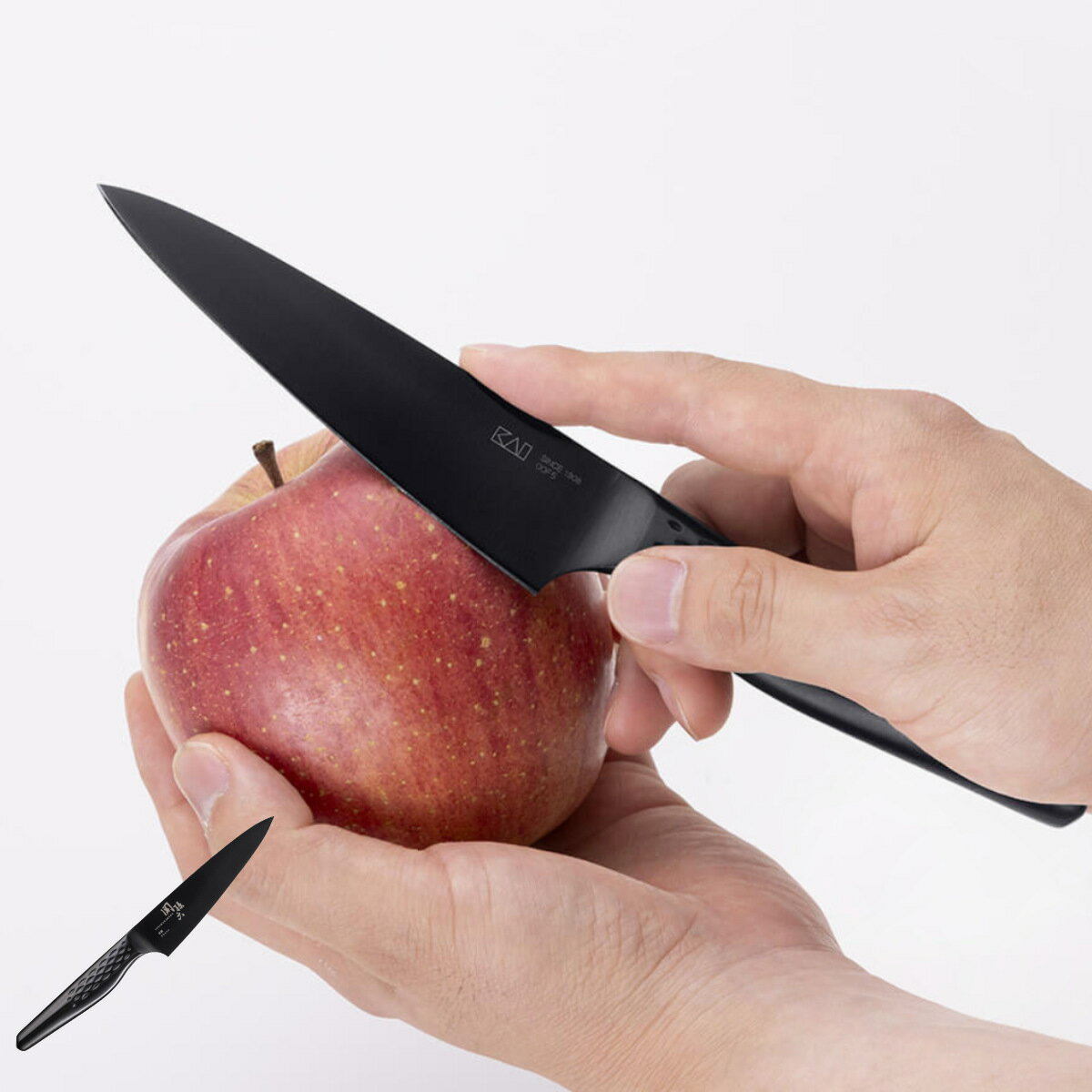 ペティナイフ 12cm 関孫六 匠創 漆黒 日本製 貝印 （ 果物包丁 果物ナイフ 小型包丁 洋包丁 ...