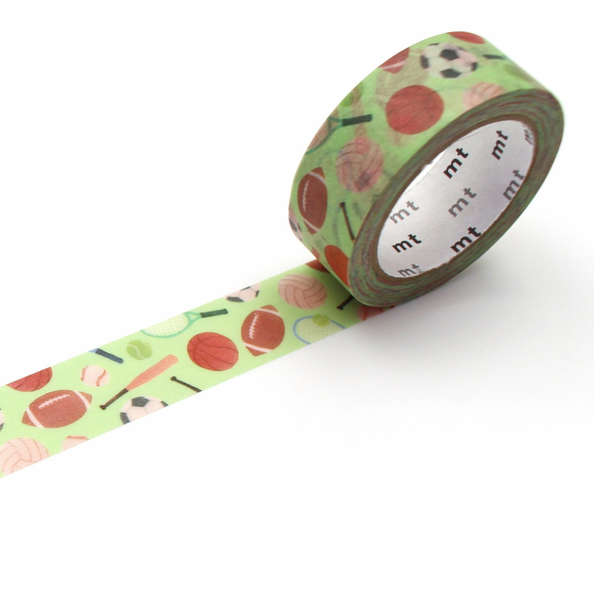 マスキングテープ mt まるいちきゅう 球技いろいろ 15mm×7m ( マステ カモ井 カモ井加工紙 貼ってはがせる シール ステッカー エムティー ラッピン...