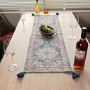 テーブルランナー デジタルプリント 綿100% ( テーブルセンター テーブルクロス テーブルウェア キッチン用品 おしゃれ タッセル付き エスニック風 アンテ...
