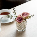 花瓶 ガラスベース 直径7.5×高さ8cm ( フラワーベース 花びん 花器 ガラス ポット 硝子 ゴールド 花入れ 生花 卓上 置き物 北欧 おしゃれ アンテ...