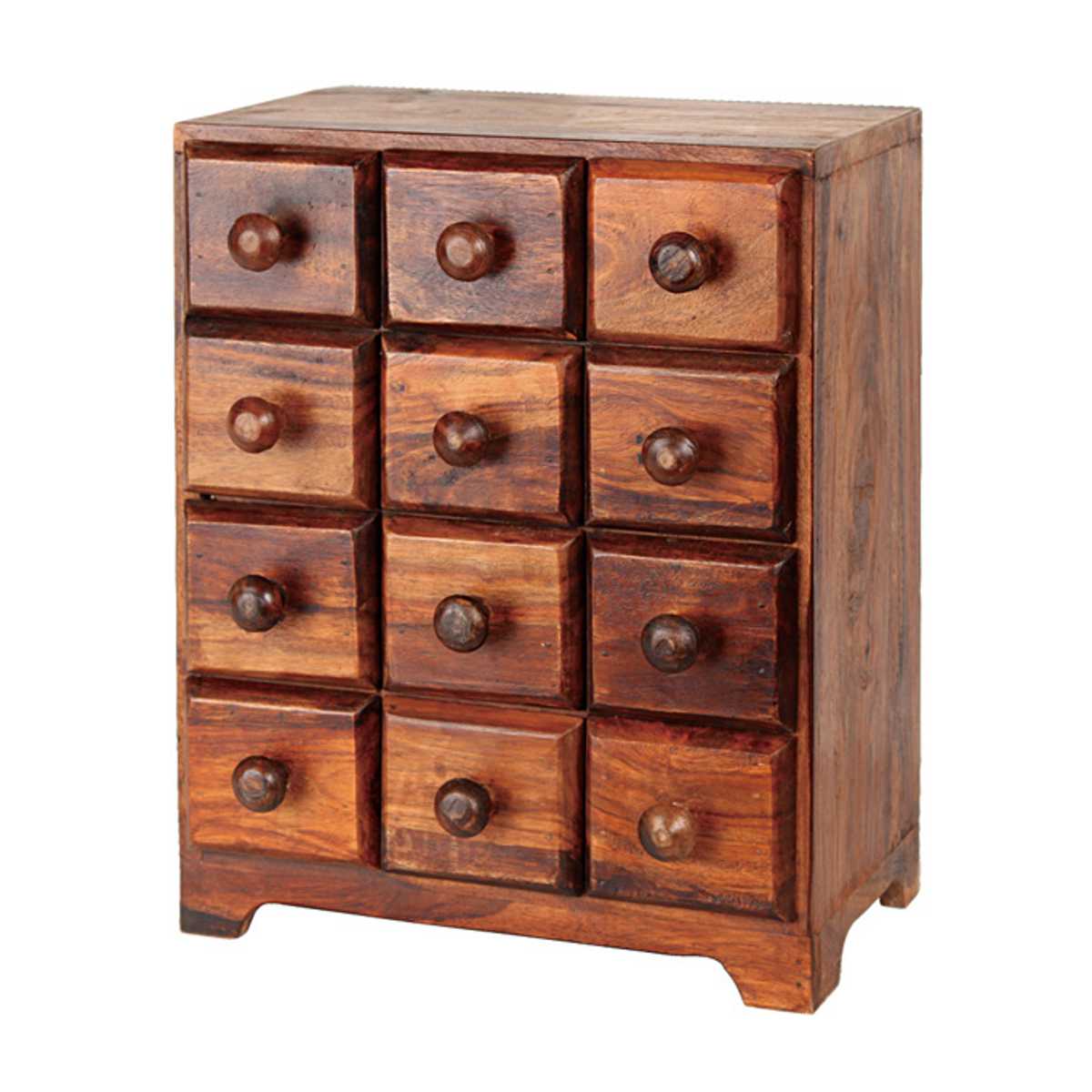 12引出ボックス ( 送料無料 幅28×奥行16×高さ35cm 収納 引き出し 小物 卓上 木製 天然木 小物収納 小物入れ 小物ケース 収納ケース ミニチェス...